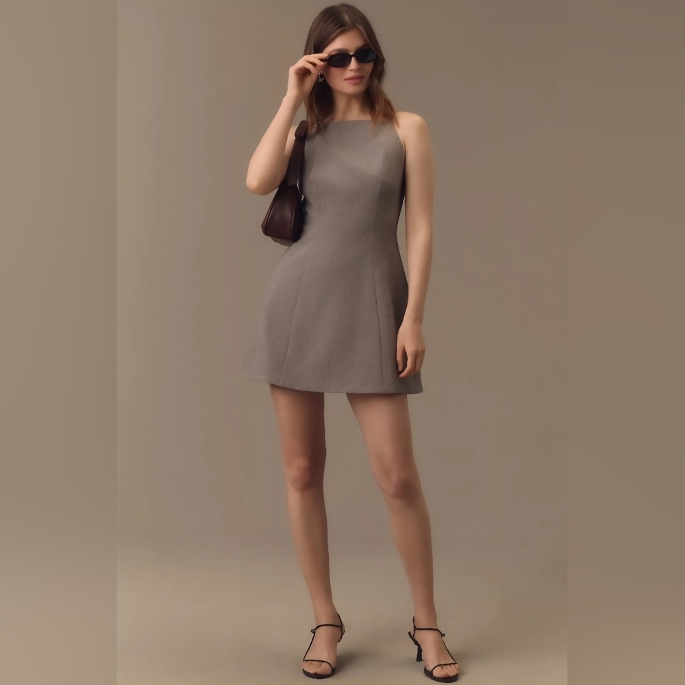 Mare Mare/Anthropology Square Neck, Gray with Adjustable Straps, Dress Xl